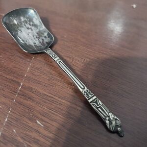 Vintage Sheffield EPNS souvenir sugar shovel spoon with decorative handle